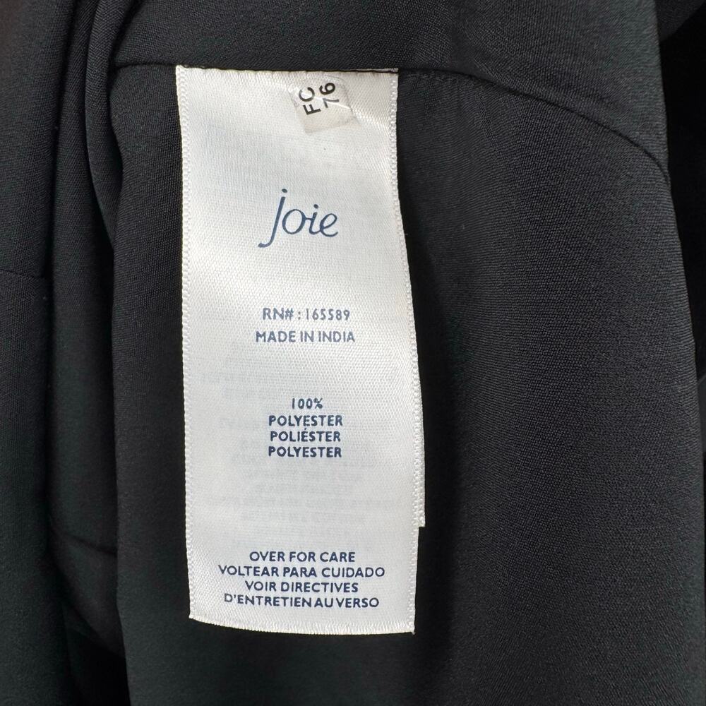 Joie Black Sheer Chiffon Long Balloon Sleeve Detailed Button Mini Party Dress - Picture 13 of 14